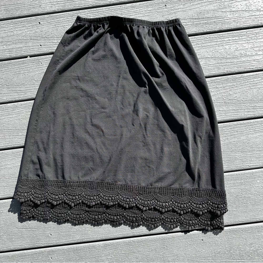 Elegant Grace Karin Black Skirt with Lace Trim